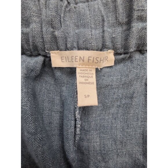 Eileen Fisher Pants Organic Linen Pull On Elastic Waist Soft Grey Pet S A001221 - Picture 10 of 11